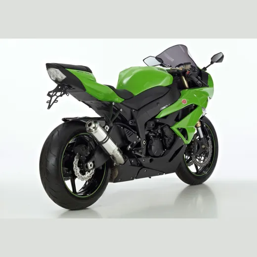 Supersport slip on exhaust super short - silver for: KAWASAKI ZX-6R ZX600R