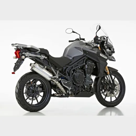 Rac 1 slip on exhaust - silver for: TRIUMPH Tiger 1200 Explorer XC V13VG, Tiger 1200 Explorer V13VG