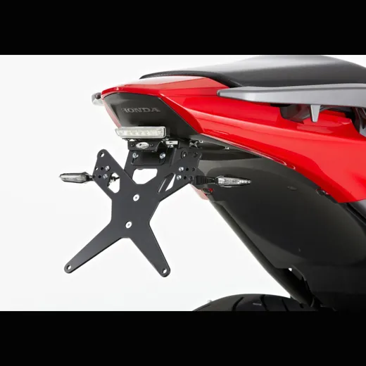 Kennzeichenhalter mit LED-Rücklicht - schwarz Nummernschildhalter für: HONDA Integra 700 RC62, NC700X RC63