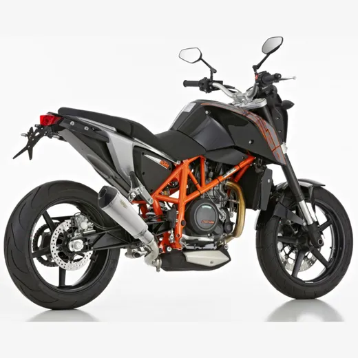 DSX-7 slip on exhaust super short - silver for: KTM 690 Duke KTM 690 Duke, 690 Duke R KTM 690 Duke