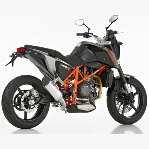 DSX-5 slip on exhaust super short - silver for: KTM 690 Duke KTM 690 Duke, 690 Duke R KTM 690 Duke