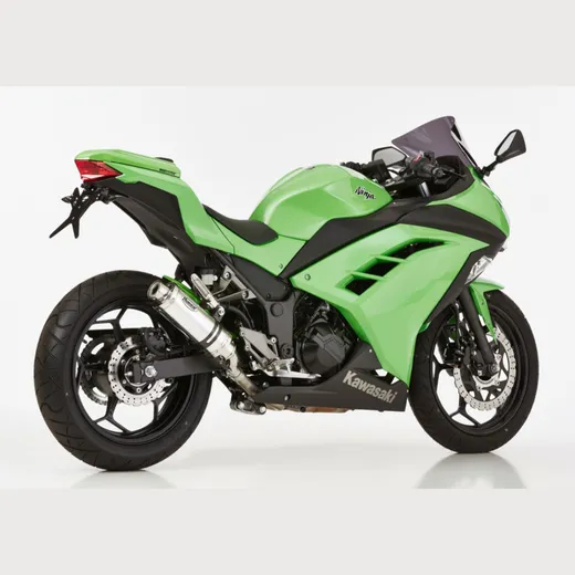 Supersport slip on exhaust super short - silver for: KAWASAKI Ninja 300 EX300A, Z300 ER300A