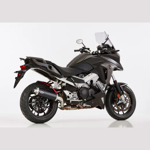 Rac 1 Slip on Ersatzdämpfer - schwarz Auspuff für: HONDA VFR800F RC79, VFR800X Crossrunner RC80