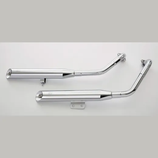 Cromo Line 2 Schalldämpfer rechts inkl. 2 Krümmer - silber Auspuff für: KAWASAKI VN 800 Classic VN800A/B, VN 800 VN800A/A