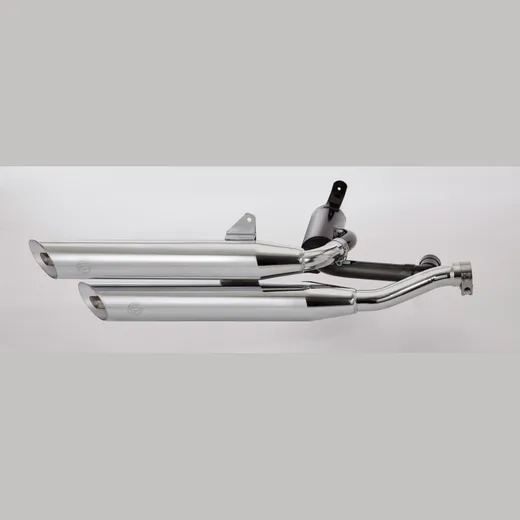 Cromo Line 2 silencers right side - silver for: YAMAHA XV1000 2AE, XV1100 Virago 3LP