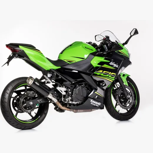 TEC One slip on exhaust super short - black for: KAWASAKI Ninja 400 EX400G, Z400 ER400D