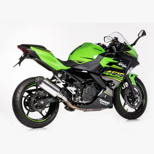 DSX-5 slip on exhaust super short - silver for: KAWASAKI Ninja 400 EX400G, Z400 ER400D