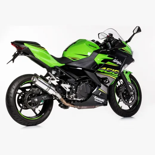 Supersport slip on exhaust super short - silver for: KAWASAKI Ninja 400 EX400G, Z400 ER400D