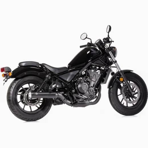 Double Groove Slip on Ersatzdämpfer(2-1) - schwarz-matt Auspuff für: HONDA CMX500 Rebel PC56