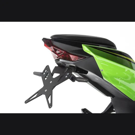 Kennzeichenhalter - schwarz Nummernschildhalter für: KAWASAKI Ninja 400 EX400G, Z400 ER400D