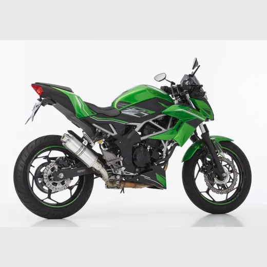 Supersport slip on exhaust super short - silver for: KAWASAKI Ninja 125 BX125A, Z125 BR125K