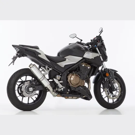 Supersport slip on exhaust - silver for: HONDA CB500X PC64, CBR500R PC62