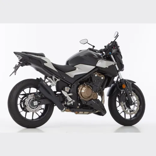 Pro 2 slip on exhaust - matt black for: HONDA CB500X PC59, CBR500R PC57