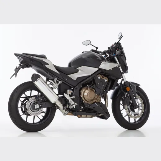 DSX-5 slip on exhaust - silver for: HONDA CB500X PC59, CBR500R PC57