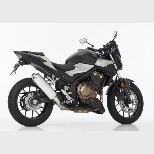 Rac 1 Slip on Ersatzdämpfer - silber Auspuff für: HONDA CB500X PC64, CBR500R PC62