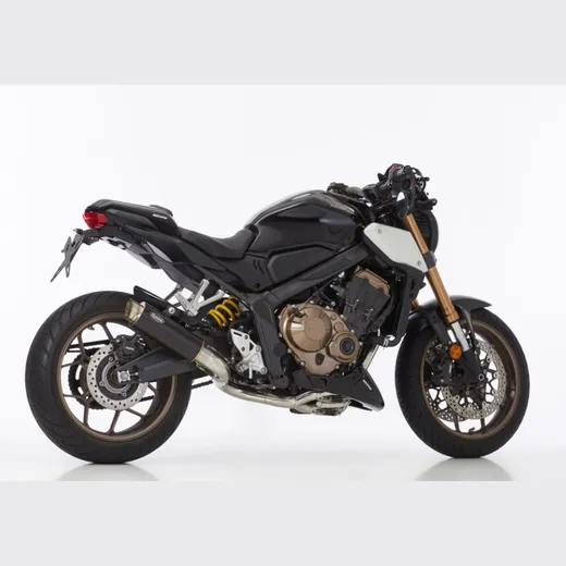 TEC One complete exhaust system super short - black for: HONDA CBR650R RH01, CB650R RH02