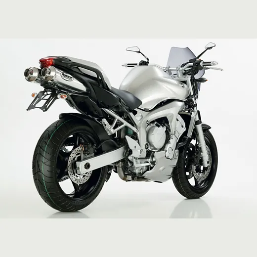 Rac 1 Slip on Ersatzdämpfer - silber Auspuff für: YAMAHA FZ6 RJ14, FZ6 Fazer RJ14