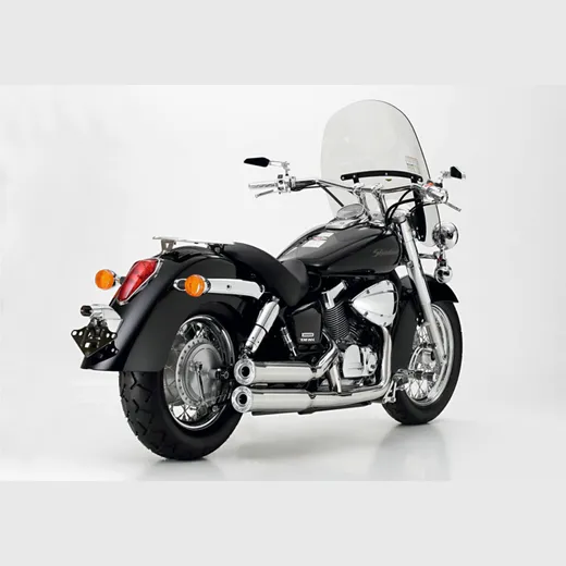 Double Groove complete exhaust system - silver for: KAWASAKI VN 800 Classic VN800A/B, VN 800 VN800A/A