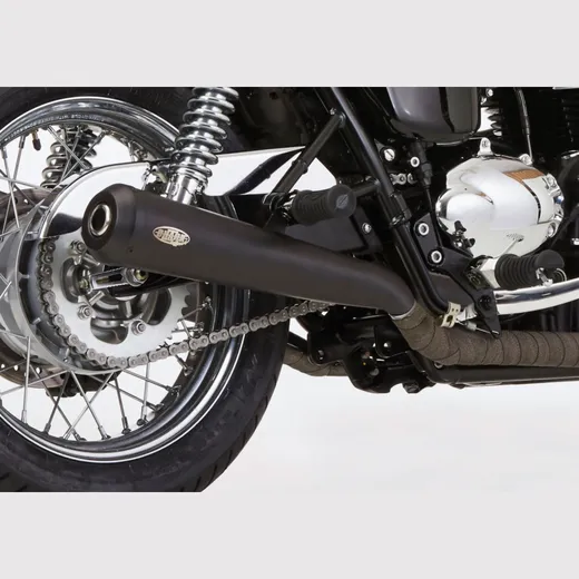 Retro slip on exhaust - matt black for: TRIUMPH Thruxton 986ME