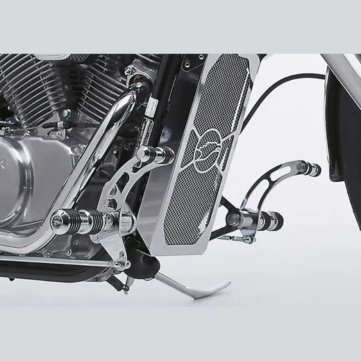 Round Style forward control kit - silver for: HONDA VT 600 C Shadow PC21