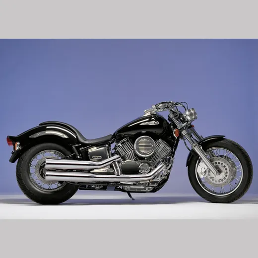 Double Groove complete exhaust system - silver for: YAMAHA XVS950A Midnight Star VN02