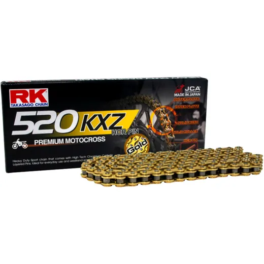 RK std chain gold/black kxz/116 open chain with clip link for: Honda CRF, CR