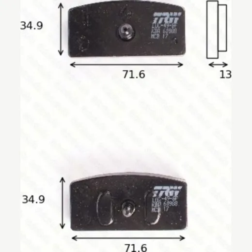 disk brake pads MCB 017 ABE approved