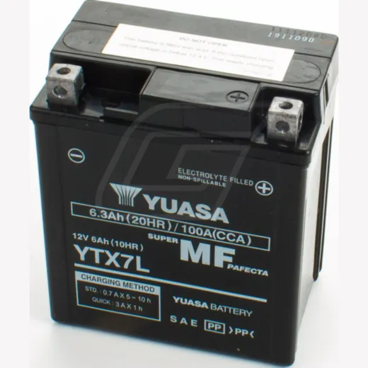 YTX7L (compare YTX7L-BS) 12V/6AH DIN50614 SLA-battery 113x70x130mm
