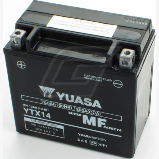 YTX14 (Vergl. YTX14-BS) 12V/12AH DIN51214 SLA-Batterie 150x87x145mm