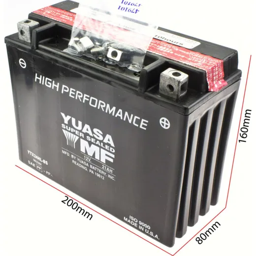 YTX24HL-BS DIN52192 for: AGM-battery 205x87x162mm