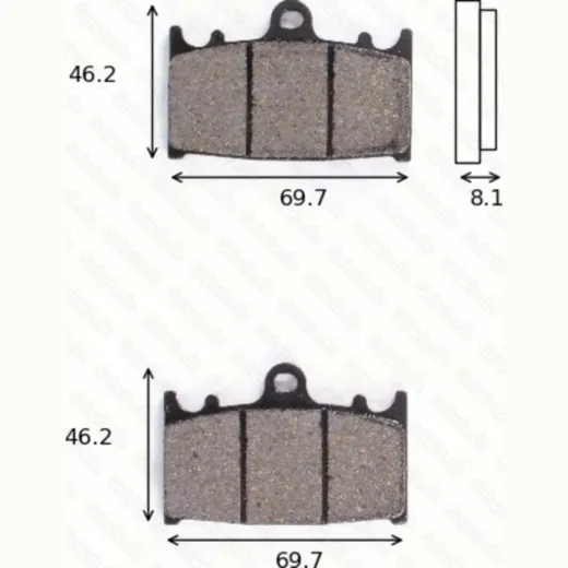 disk brake pads MCB 602 CRQ ECE R90 homologated