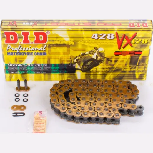 X-ring reinforced chain VX, G&B, 428, 100 with clip lock / usable up to 22kW (30HP) / up to 250cc