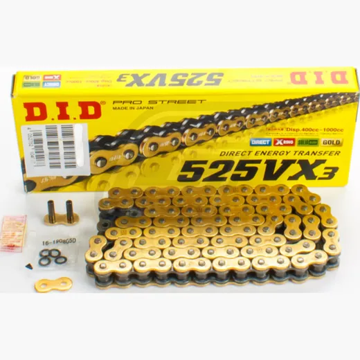 chain X-ring reinforced VX3, 525, 94, G&B with rivet lock / usable up to 96kW (130HP) / up to 1000cc