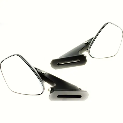 SHIN YO Aluminium fairing mirror, adjustable stem, black, pair