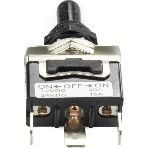 ON-OFF-ON switch with rubber cap (waterproof) 12V/20A, 24V/15A