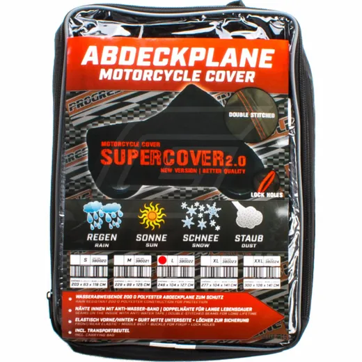 Motorrad Abdeckplane/Faltgarage -1100ccm Gr. L - L246x B104x H127cm