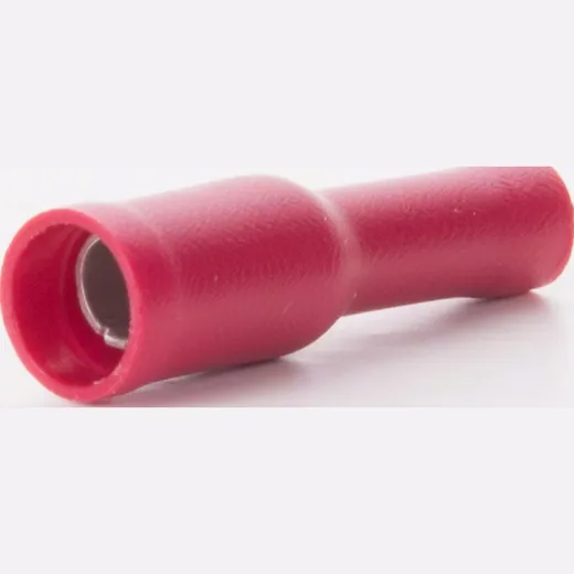 Circular socket for wire cross section 0,5-1,5 mm², socket width 4 mm, full isolation, rot, 100 pieces