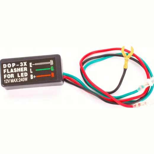 LED/Halogen flasher relay 12V (0,1-240 Watt) independent of load, 3 plug