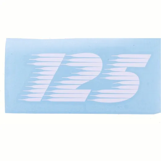 Sticker Aufkleber 125 ccm weiß