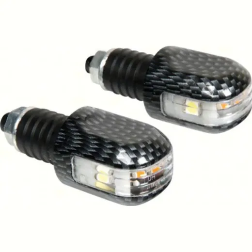 LED-lighted bar ends, indicator and position light, 12V - carbon design