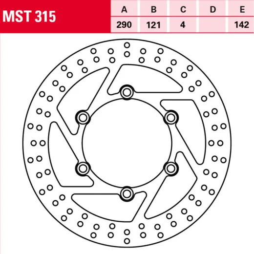 brake disc, fixed MST 315
