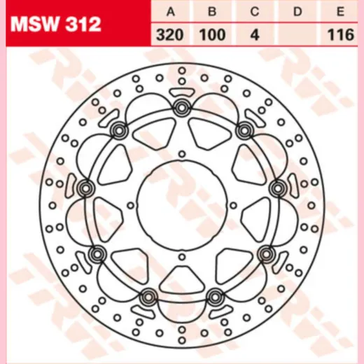brake disc, floating MSW 312