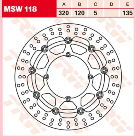 brake disc, floating MSW 118