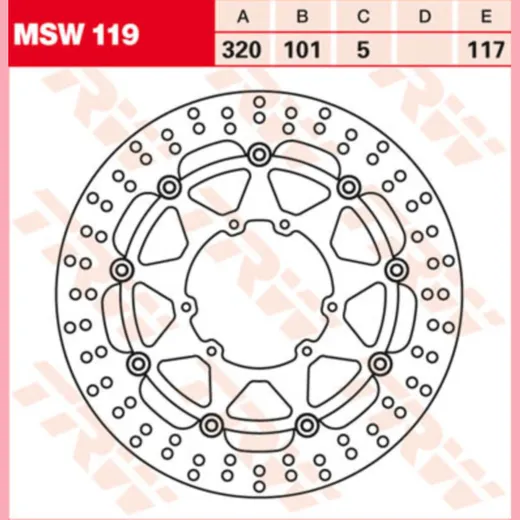brake disc, floating MSW 119