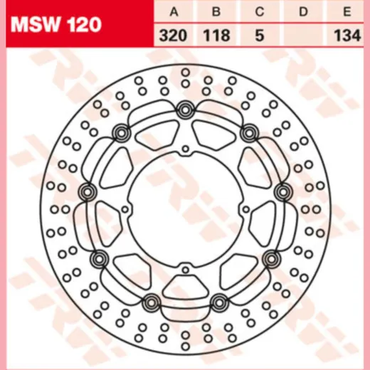 brake disc, floating MSW 120