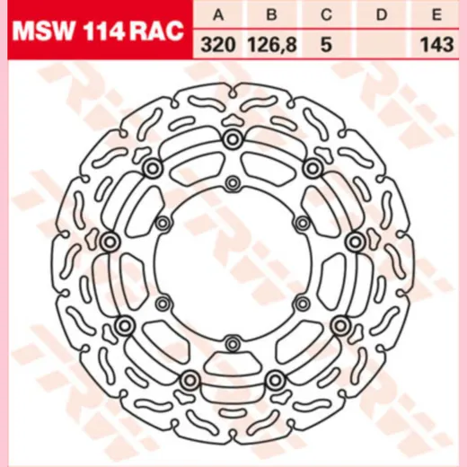 Bremsscheibe schwimmend Racing MSW114RAC