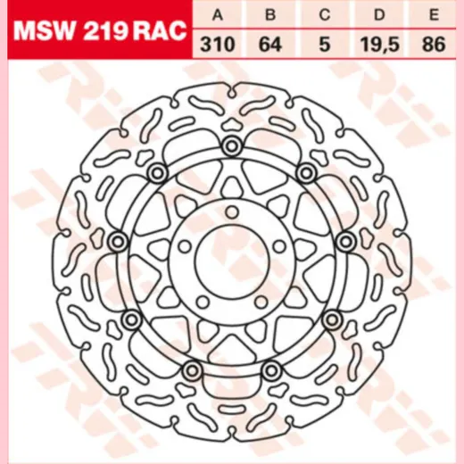 brake disc floating Racing MSW 219 RAC