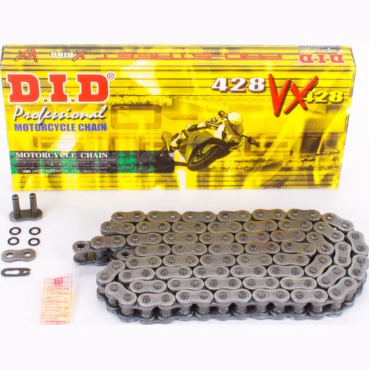 X-ring reinforced chain VX, Black, 428, 132 with clip lock / usable up to 22kW (30HP) / up to 250cc