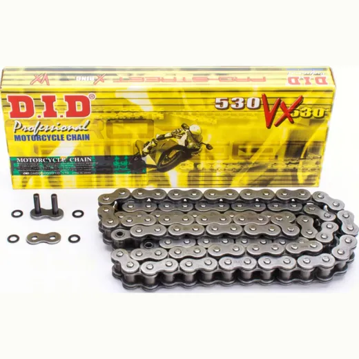 chain X-ring reinforced VX3 Black, 530, 106 with rivet lock / usable up to 110kW (150HP) / up to 1000cc