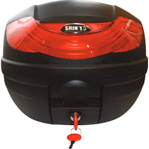 SHIN YO Top Case TORINO, schwarz, 32 Liter mit Montageplatte, Stauraum für 1 Helm